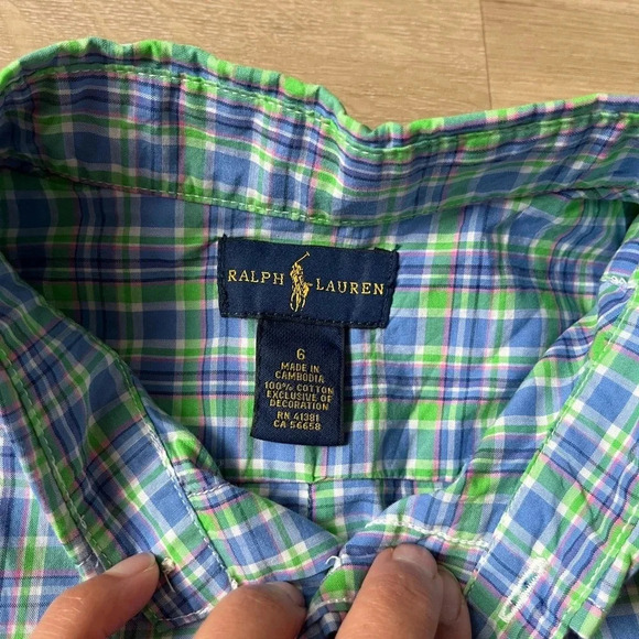 Ralph Lauren Boys Button Up Shirt Cotton SZ 6 - Picture 3 of 4